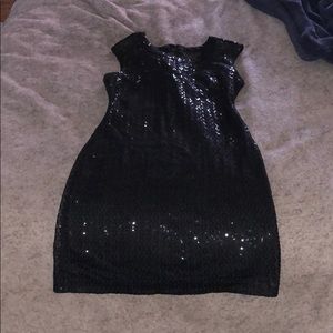 Black Sequin Cocktail Dress